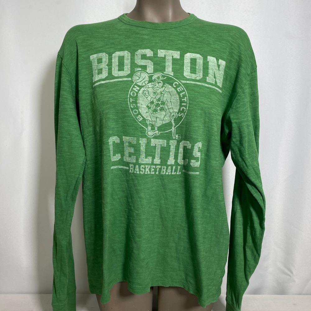Boston Celtics NBA '47 Brand Green Long Sleeve Slub T-Shirt Men's MEDIUM